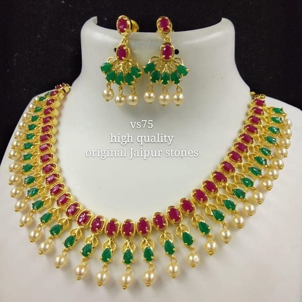 Pearl Leaf Necklace Bridal Jewellery