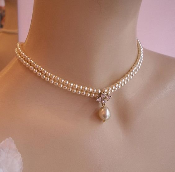 Pearl Leaf Necklace Bridal Jewellery