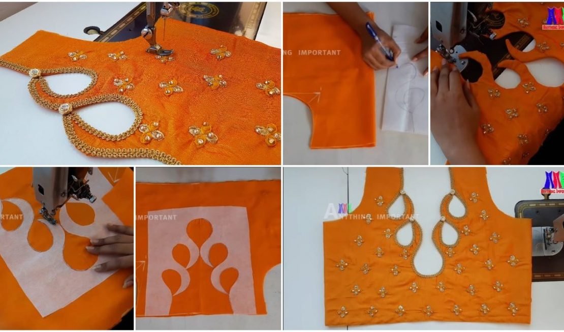 Gala Blouse Back Neck Stitching Tutorial