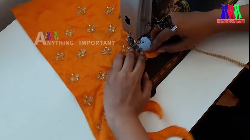 Gala Blouse Back Neck Stitching Tutorial