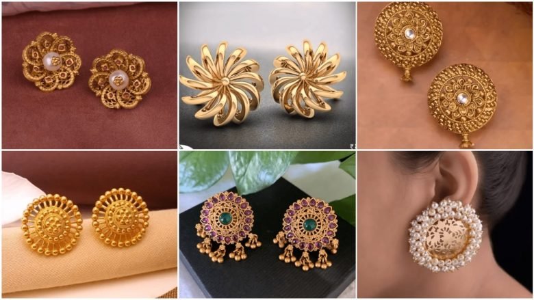 Big Gold Stud Earring Designs