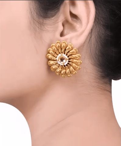 Big Gold Stud Earring Designs