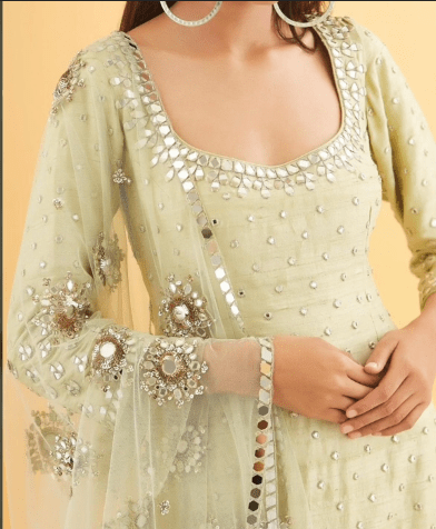 Mirror Work Kurti Designs