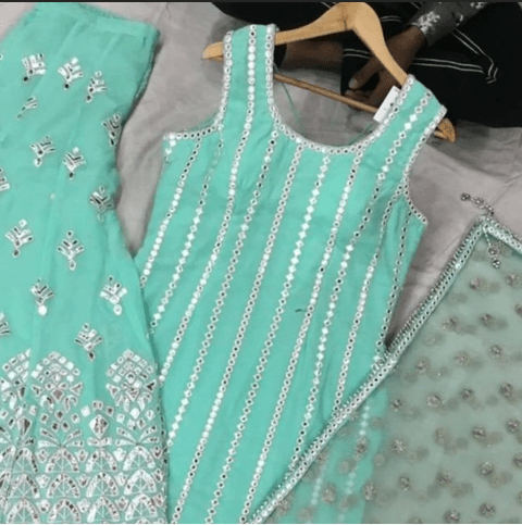 Mirror Work Kurti Designs