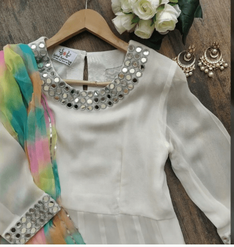 Mirror Work Kurti Designs