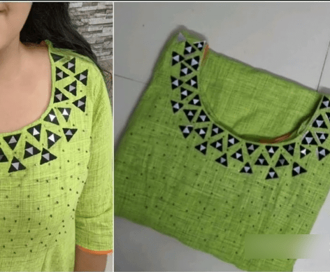 Mirror Work Kurti Designs