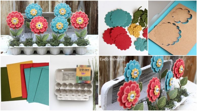 Recycled Egg Carton Craft Flower Box