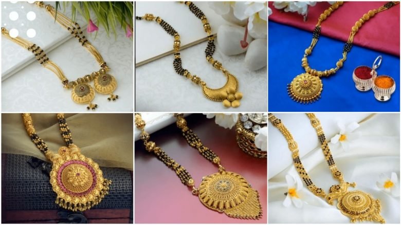 Traditional and modern gold mangalsutra design01