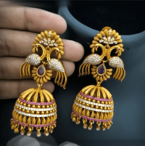 Beautiful Antique Gold Jhumka Designs