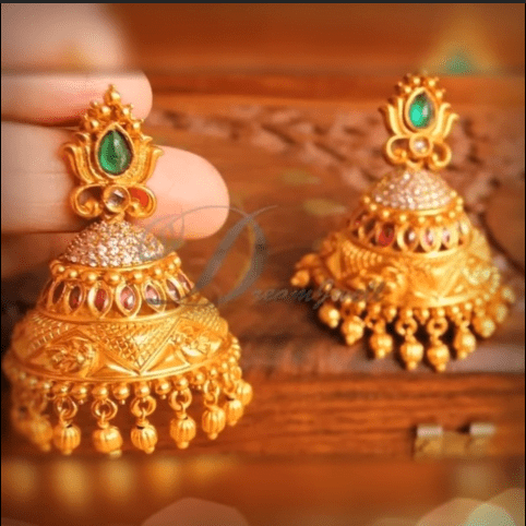 Beautiful Antique Gold Jhumka Designs