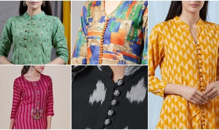 Neck Designs with Buttons for Kurti