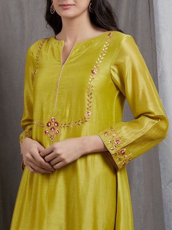 yellow casual kurti design