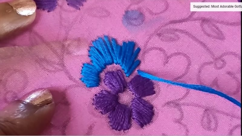 stitching beautiful flowers