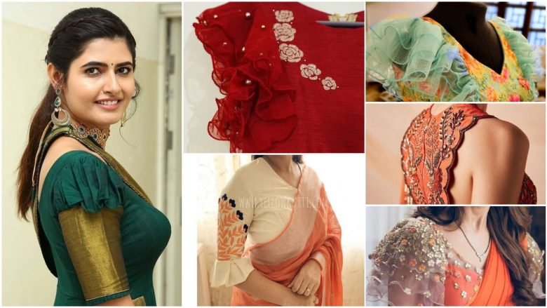 Beautiful saree blouse sleeve design