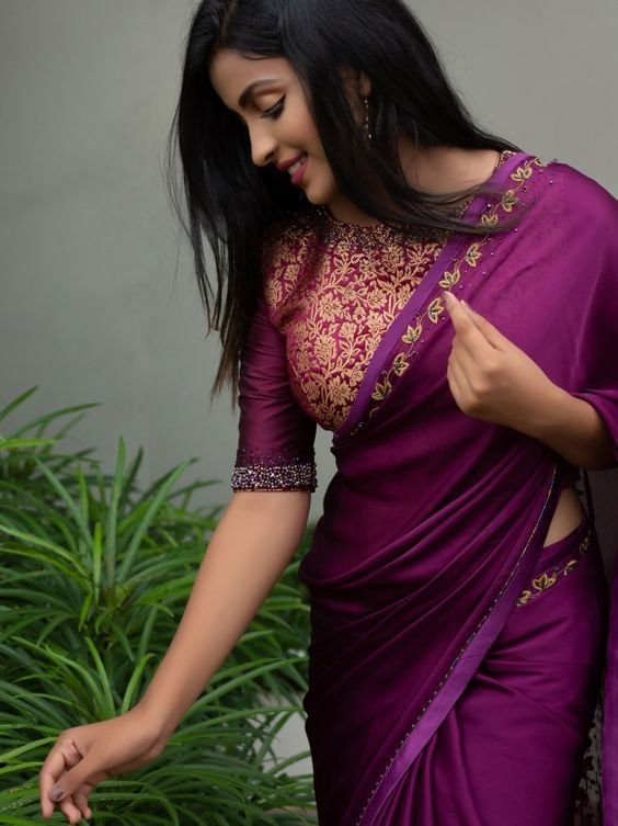 simple violet blouse design