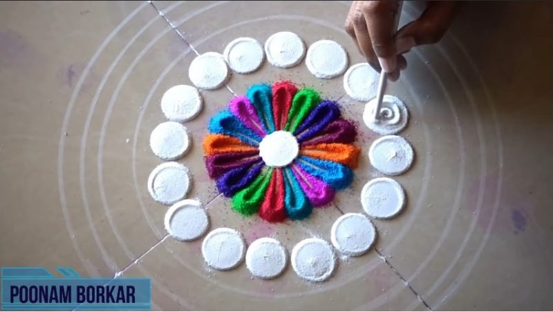 Colorful attractive and unique rangoli design for festivals 5