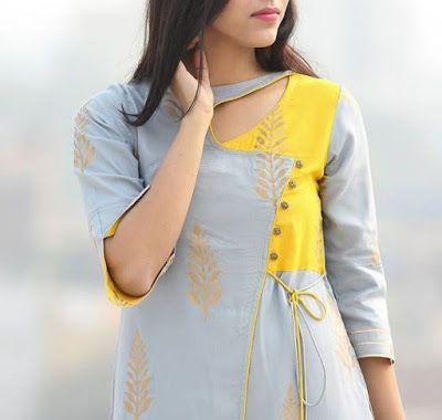 yellow stylish casual kurti