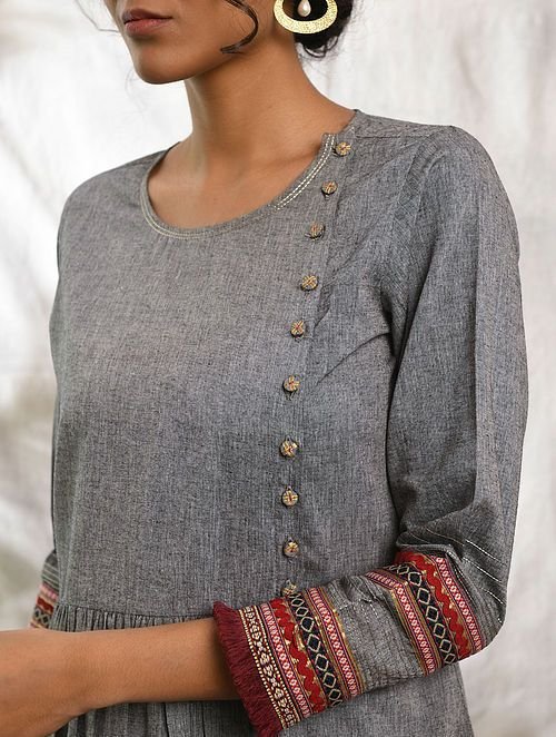 full sleeve gray kurti