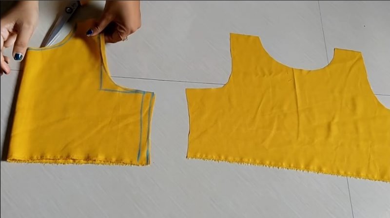 cutting upper portion with scissor