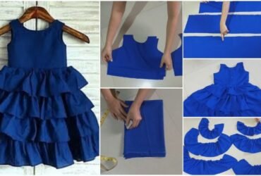 Designer ruffled baby frock for 3 to 4 year