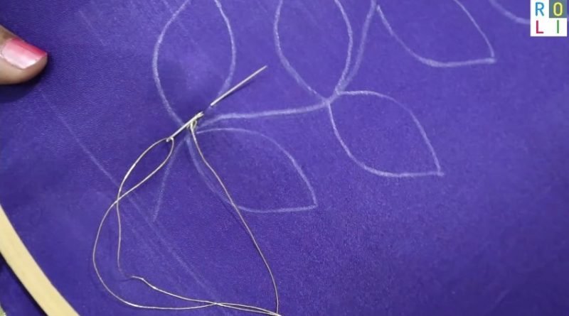 stiching with golden thread