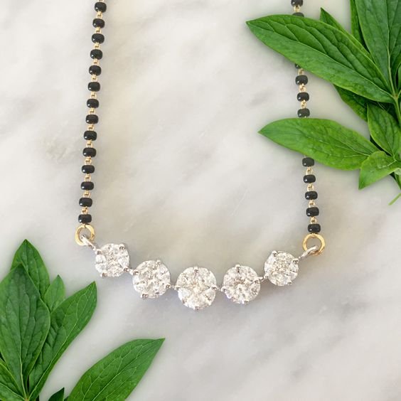 mangalsutra with white stones