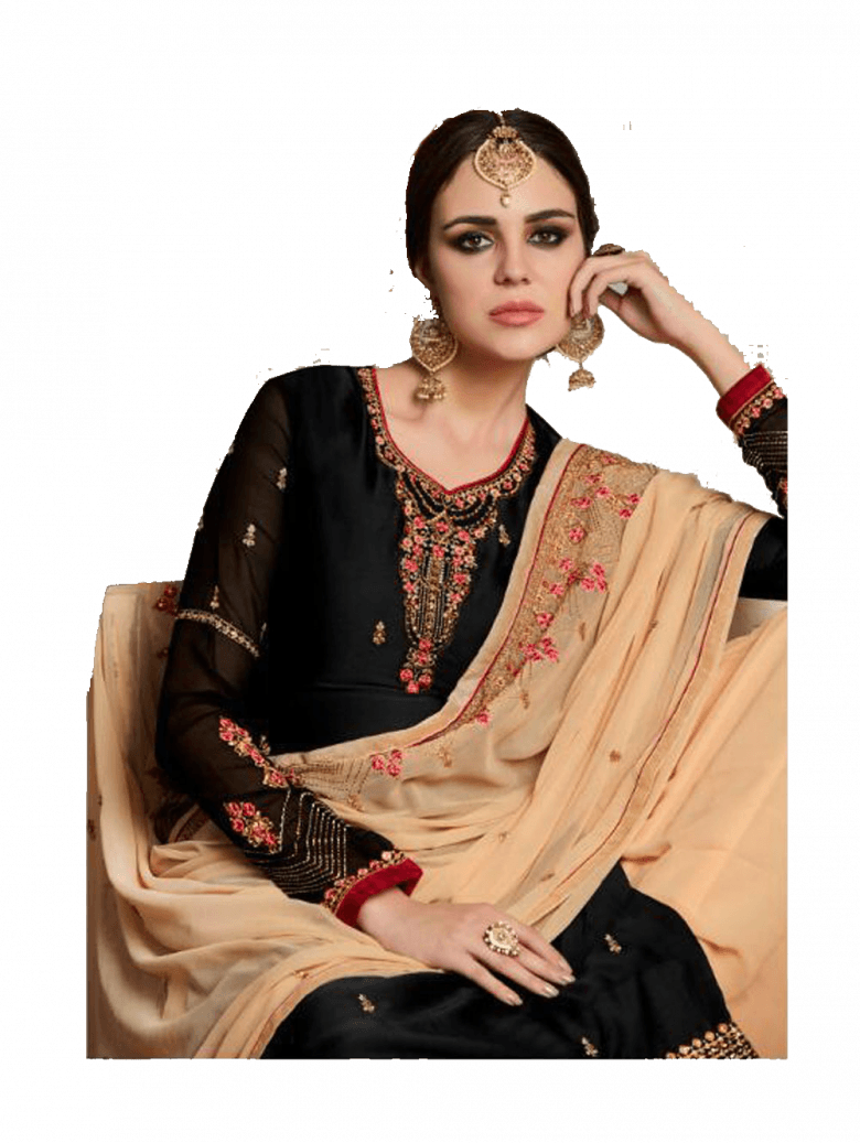 elegant black churidar design