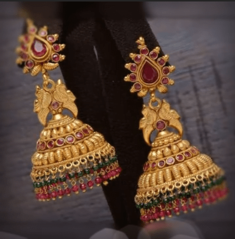 Latest beautiful antique gold jhumka designs 1