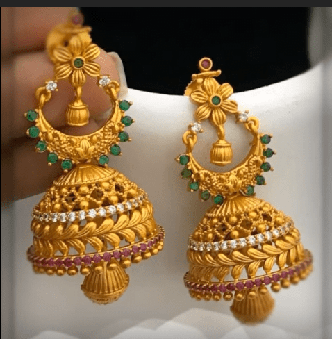 Latest beautiful antique gold jhumka designs 2