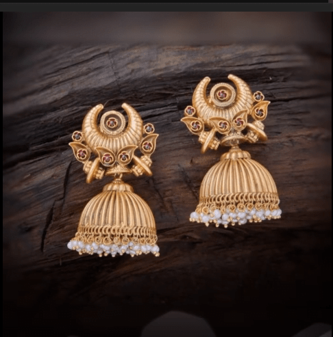 Latest beautiful antique gold jhumka designs 20