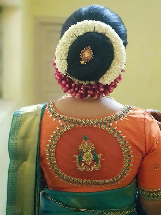 orange color wedding blouse