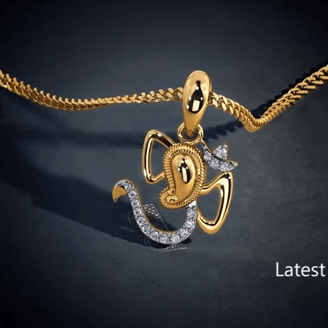 Latest gold lord ganesha pendant designs 7