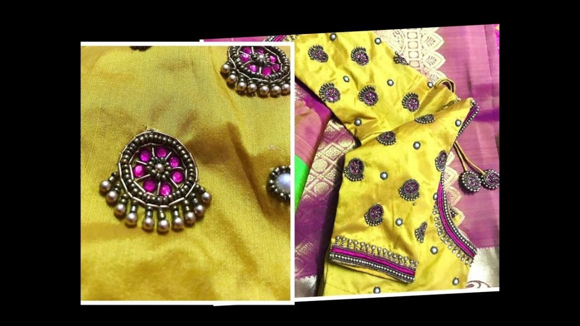 Most beautiful designer buti for blouse 17