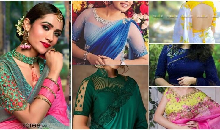 Trending silk saree blouse design