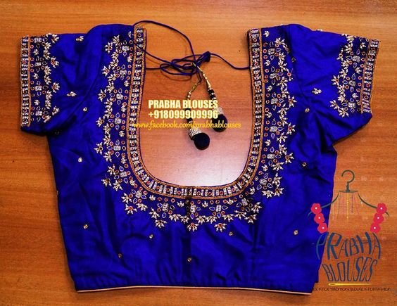 beautiful blue color designer blouse