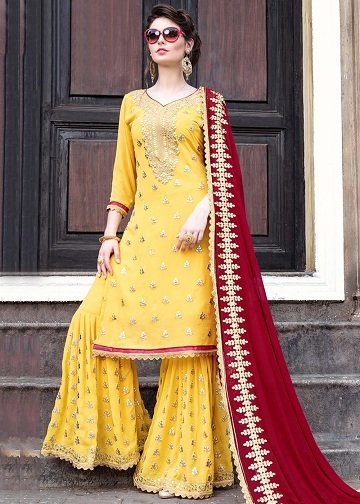 Pakistani yellow salwar kameez