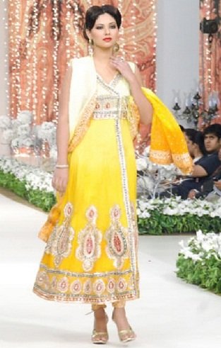 heavy yellow salwar suit design