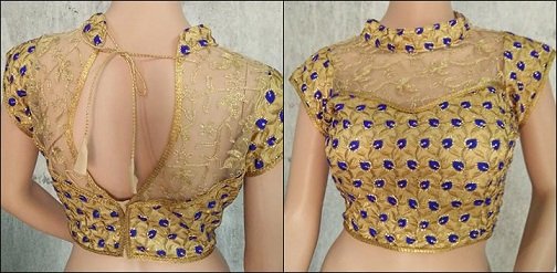 designer golden blouse pattern
