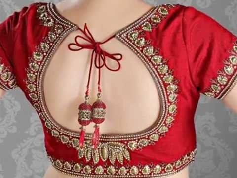 red designer blouse