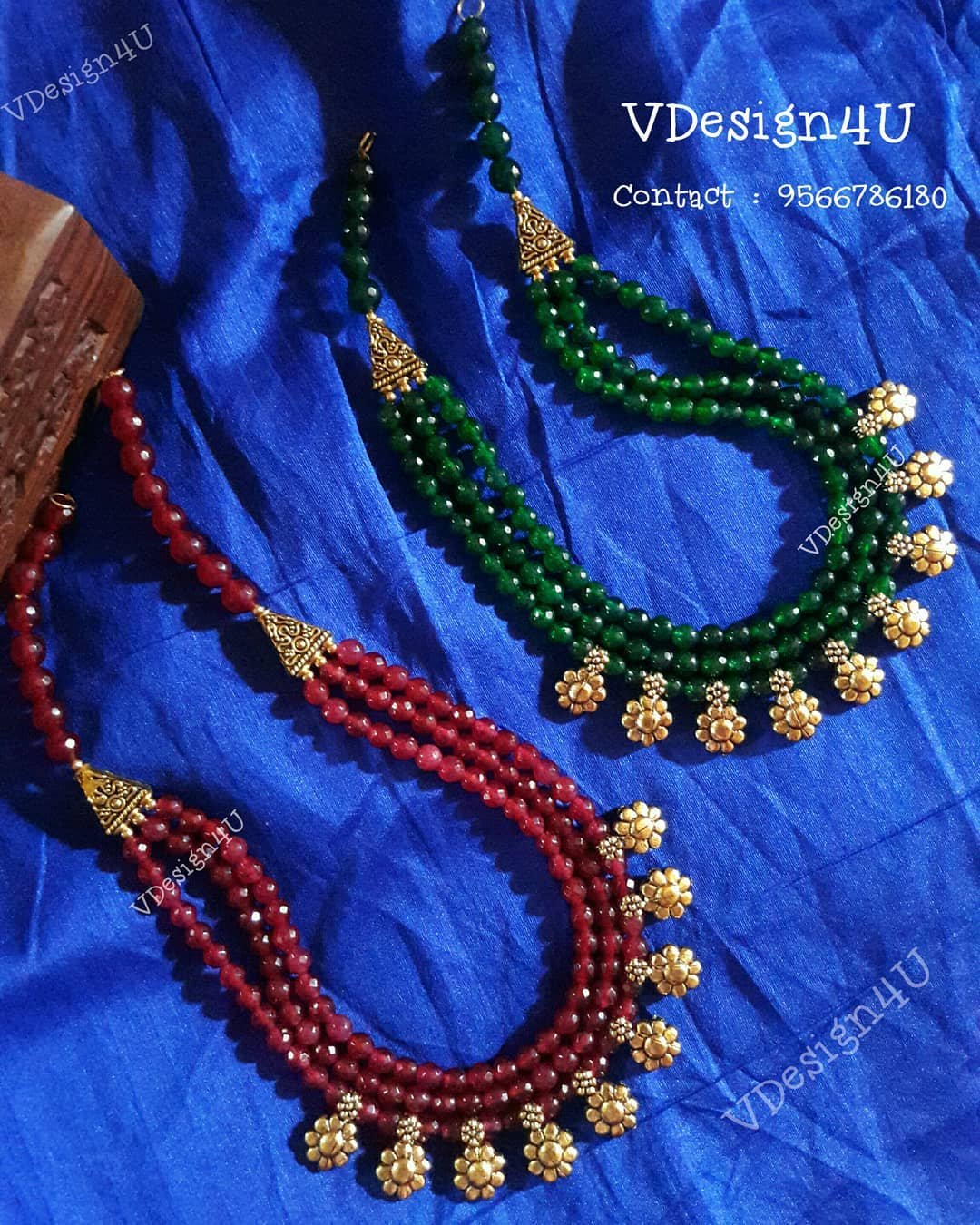 red and green beads necklace1
