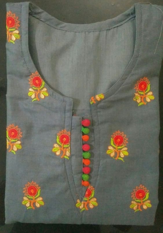 ash color kurti design