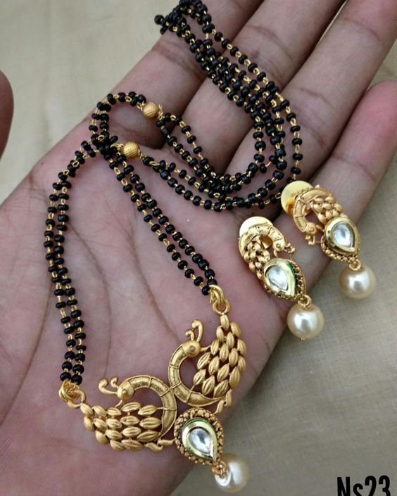 Elegant Black Beads Chain for Magalsuthra13