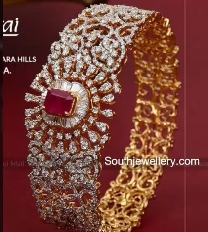 Gold Stone Bridal Bangle Designs3