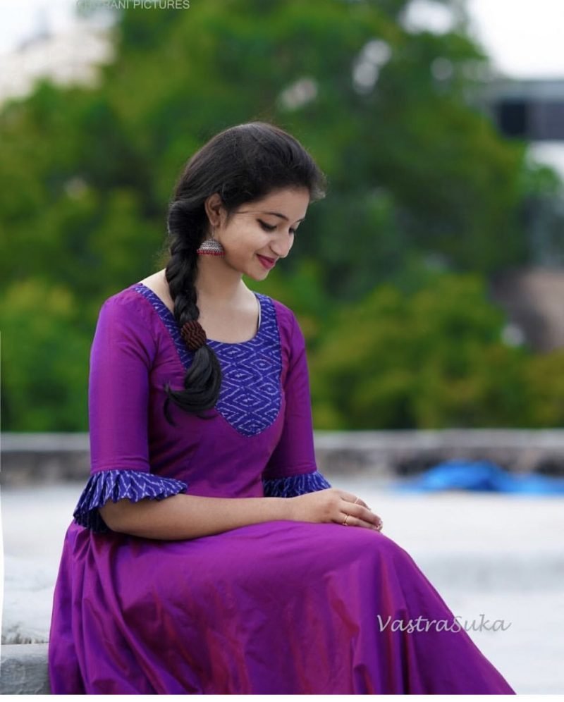 violet color kurti design