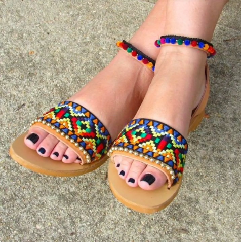 Latest Boho Sandals with Pompom12