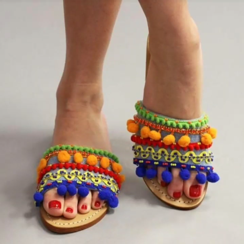 Latest Boho Sandals with Pompom2