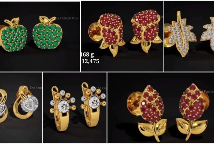 Light Weight Gold Ear Stud Designs