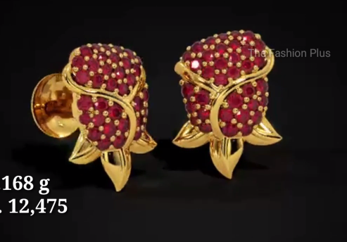 Light Weight Gold Ear Stud Designs4