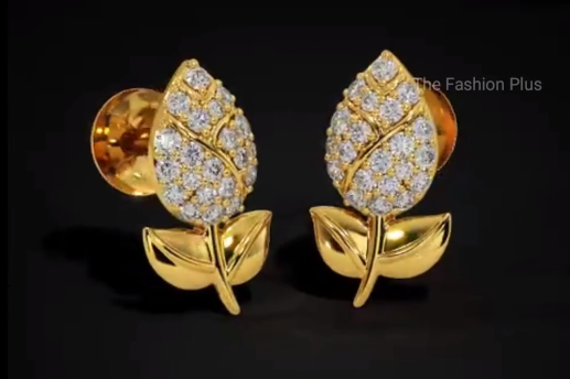 Light Weight Gold Ear Stud Designs5