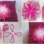 Ribbon Flower Embellished Napkin Pillow